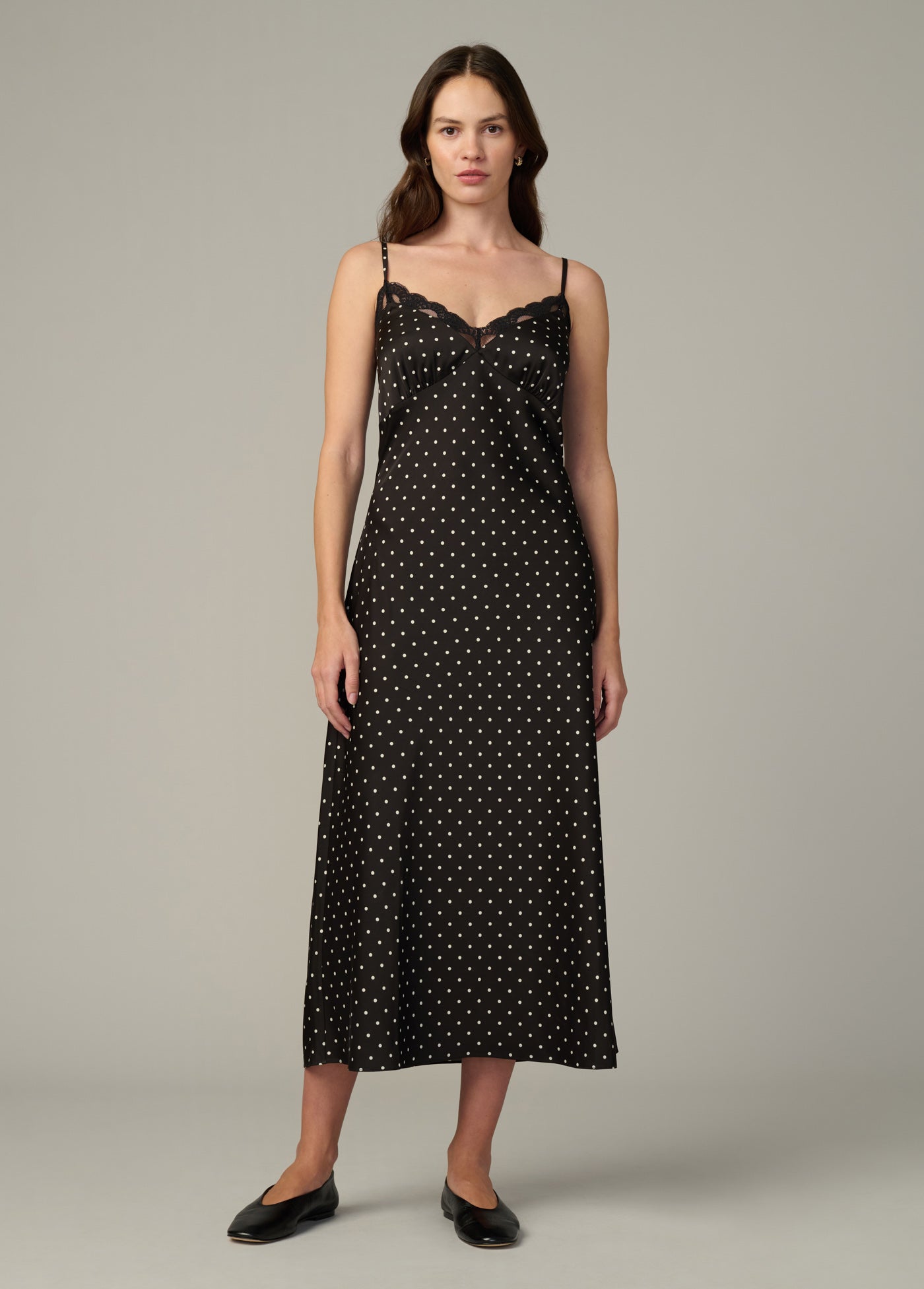 Joe's Jeans The Ines Slip Dress Women's Dress Black Polka Dot : LG Joe's Jeans The Ines Slip Dress Women's Dress Black Polka Dot : LG