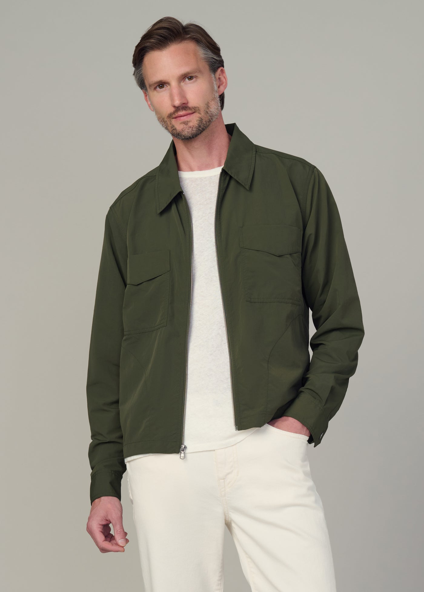 green emerald velvet dress Relaxed Fit Zip Shirt in Black – SVRN