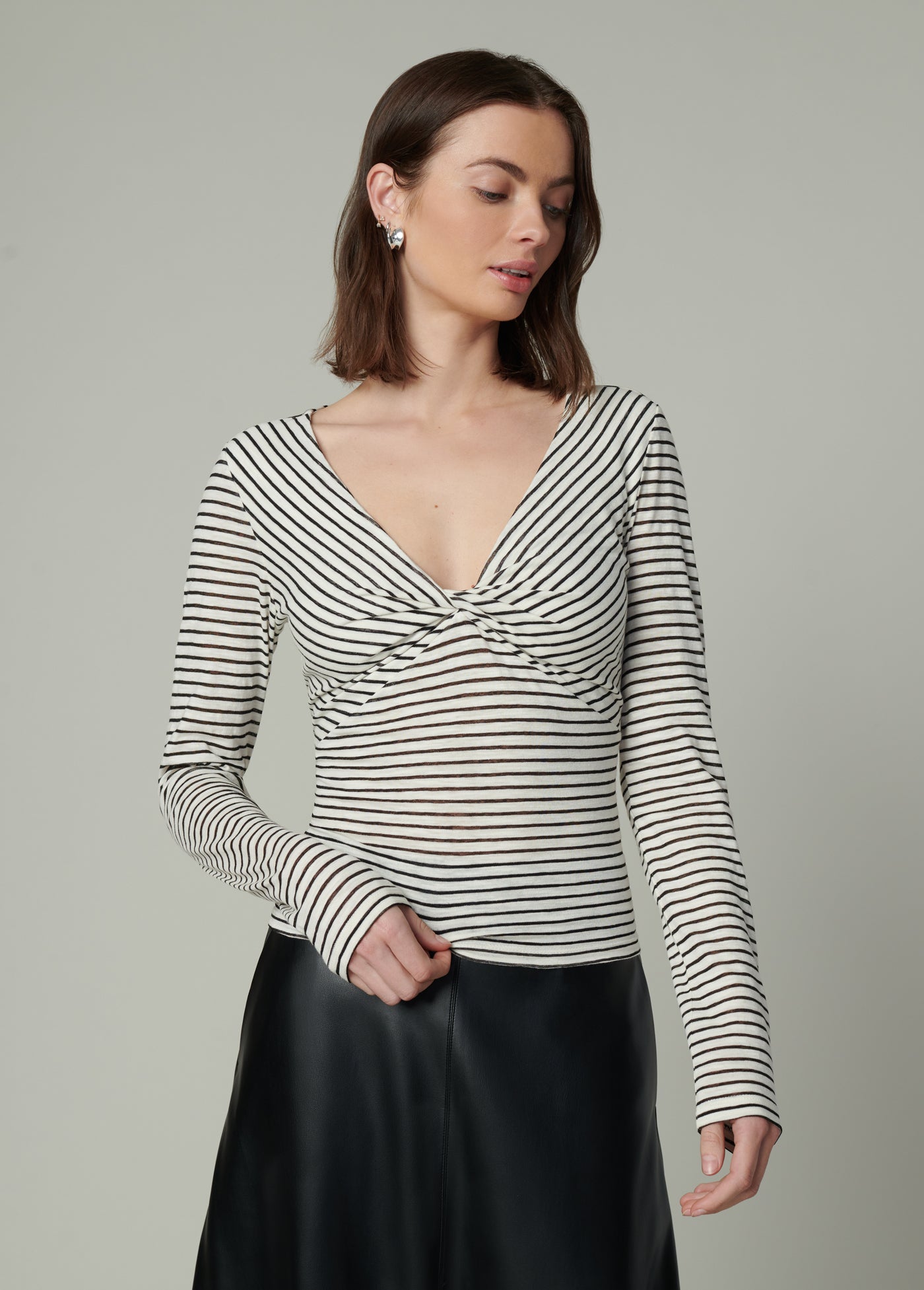 トップス Ami ribbon check tops black andmary Ami ribbon check tops black