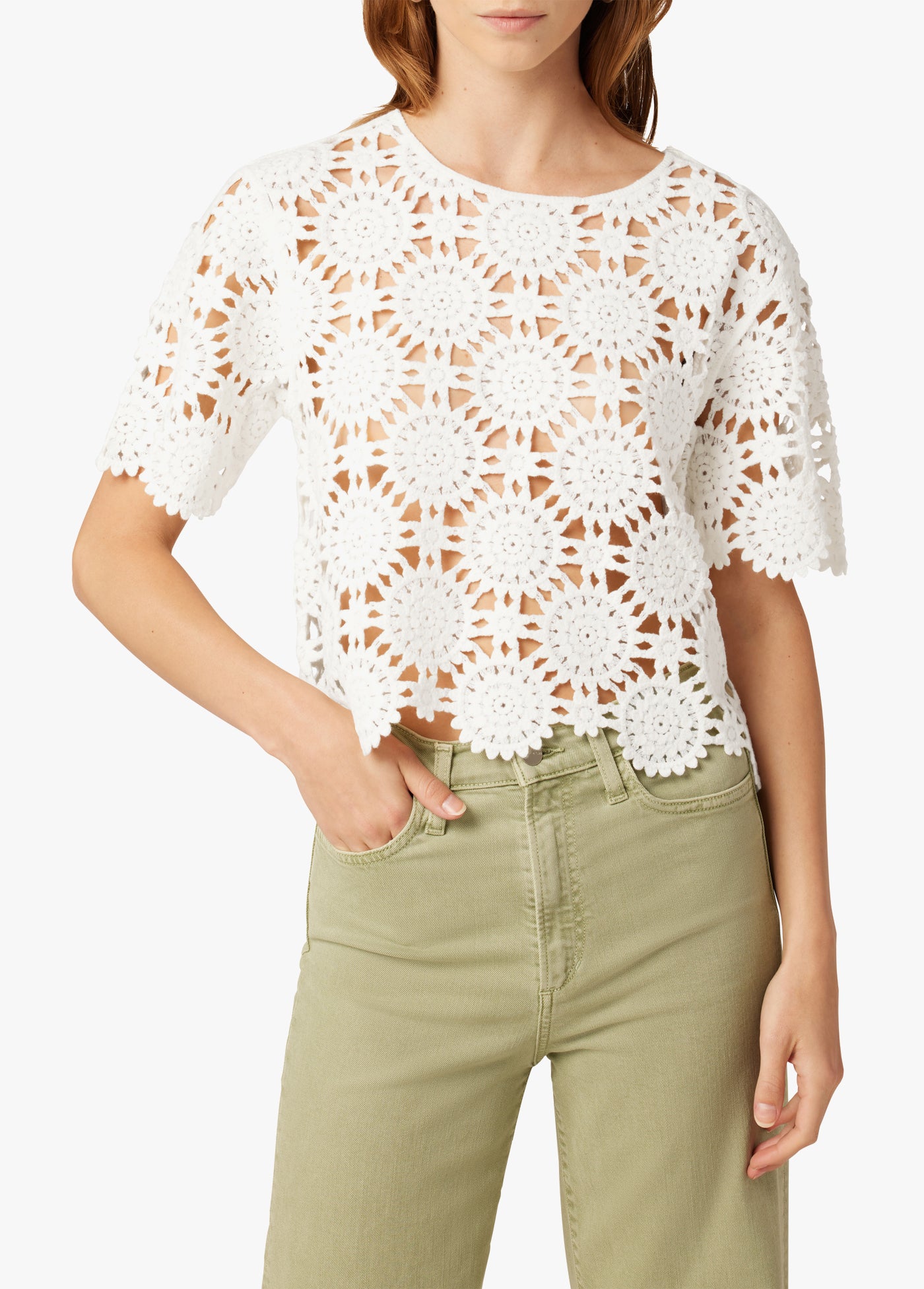 11+ Crochet Short Sleeve Top THE INDIA CROCHET SHORT SLEEVE SWEATER – Joe's® Jeans
