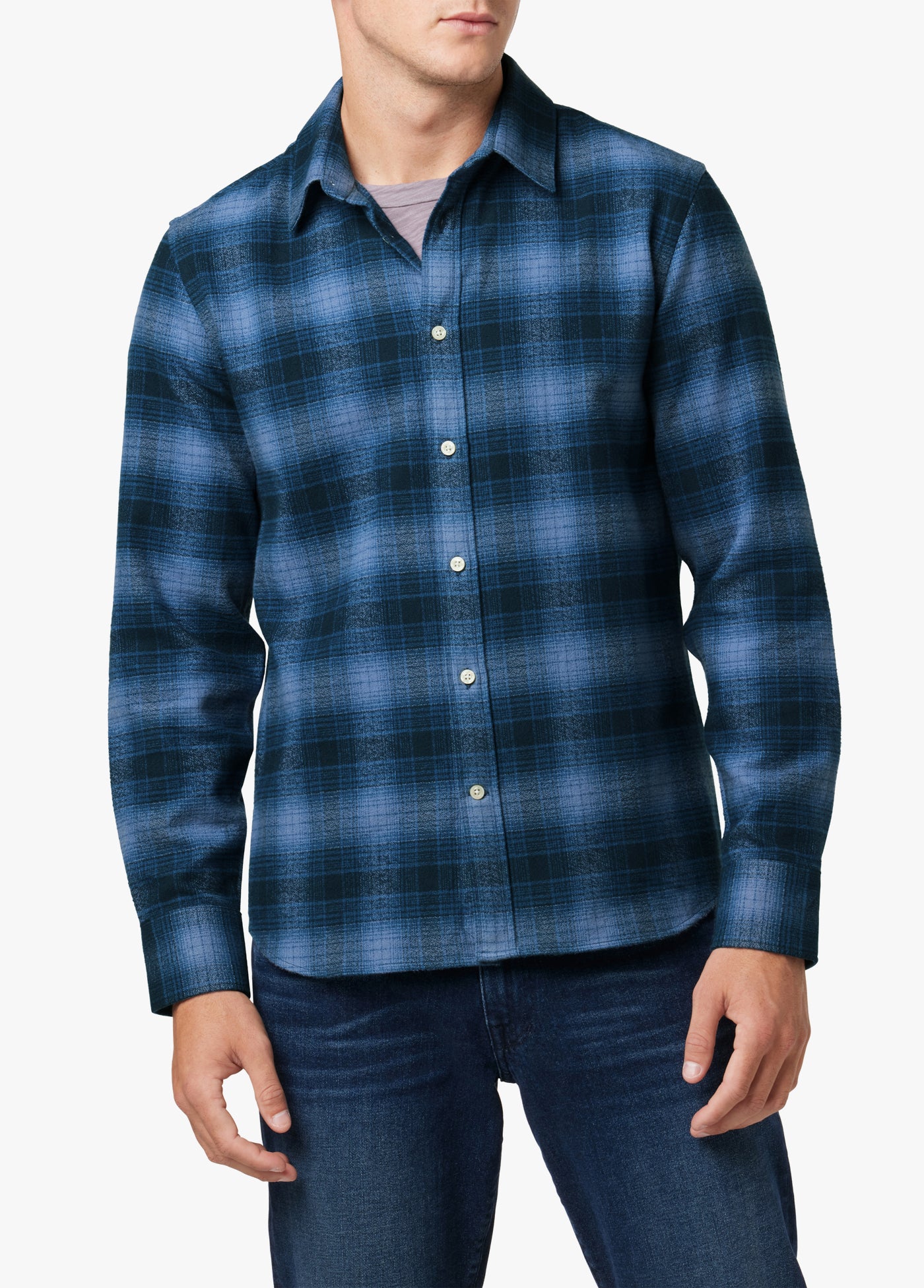 Simms Gallatin Flannel Long Sleeve Shirt Slate Ombre Plaid / M