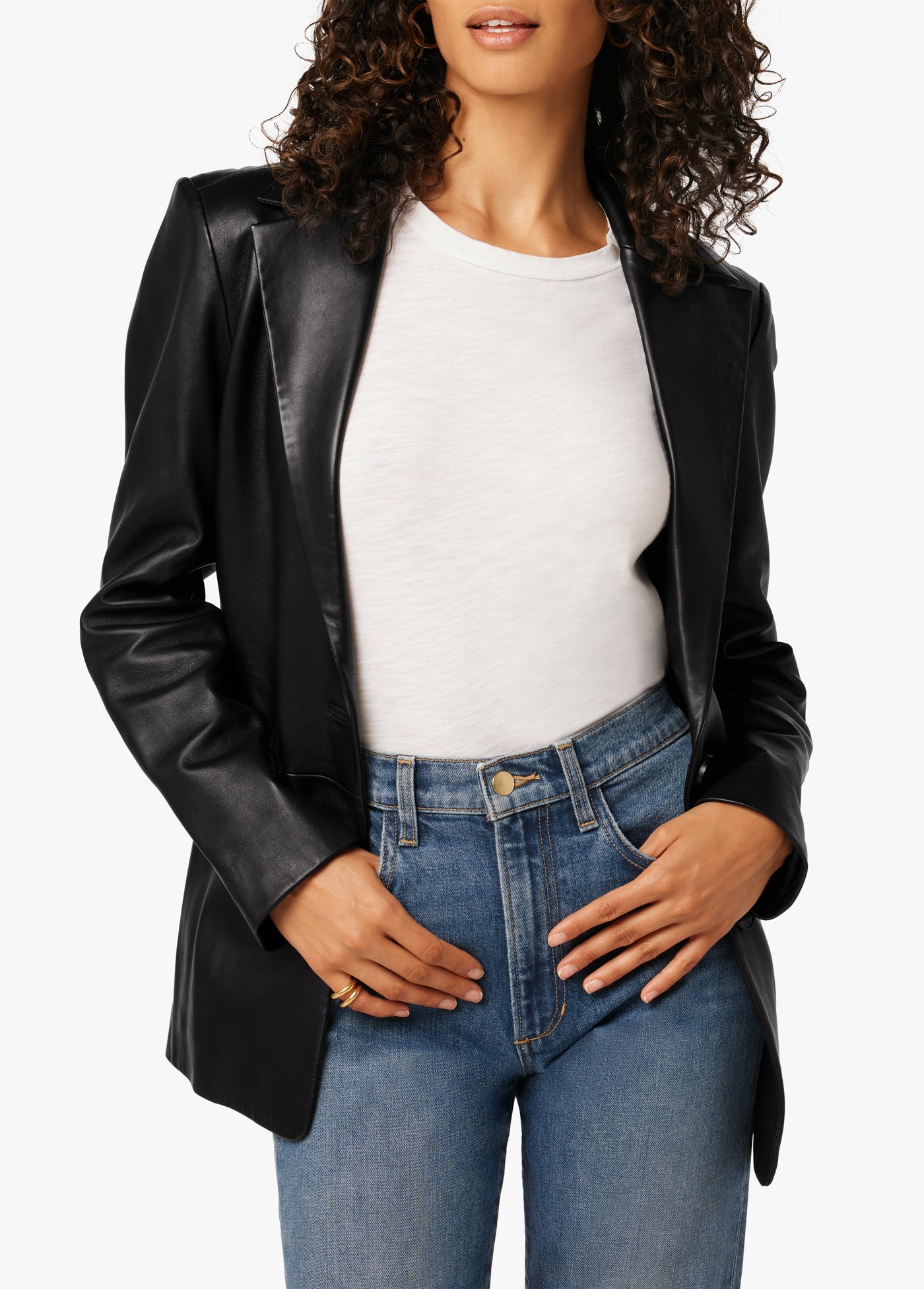 THE NINA BOYFRIEND LEATHER BLAZER Joe s Jeans