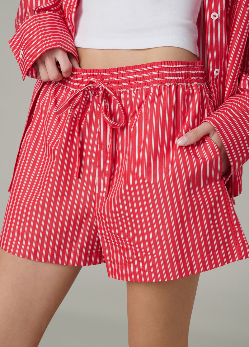 CHERRY RED WHITE STRIPE