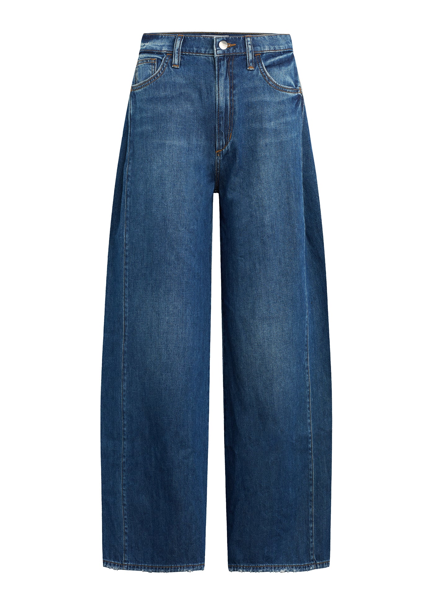 Side Pleat Jean | High Rise Wide Leg Fitted Waist Indigo Denim
