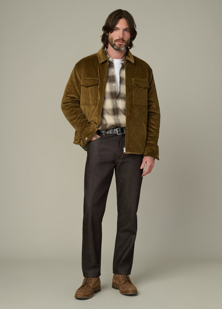 Zip Corduroy Jacket | Beech Cotton-Spandex Insulated Jacket