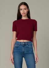 The Steph Shrunken Sweater Tee in Syrah – fashionable and cozy women's sweaters.