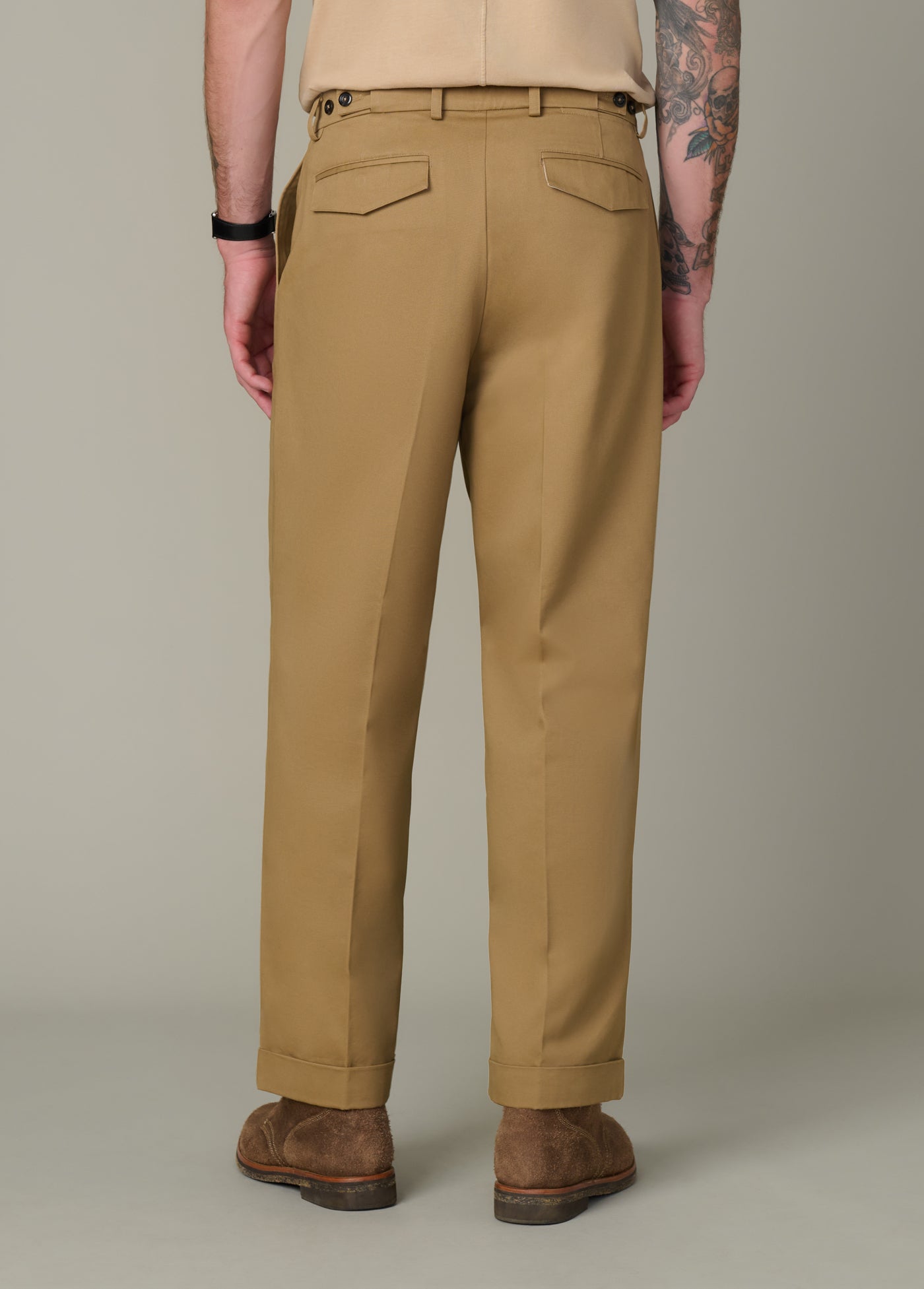 Wide Leg British Khaki Pleated Chino Pants | Men's Pants – Joe's