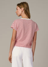 CHERRY RED WHITE STRIPE
