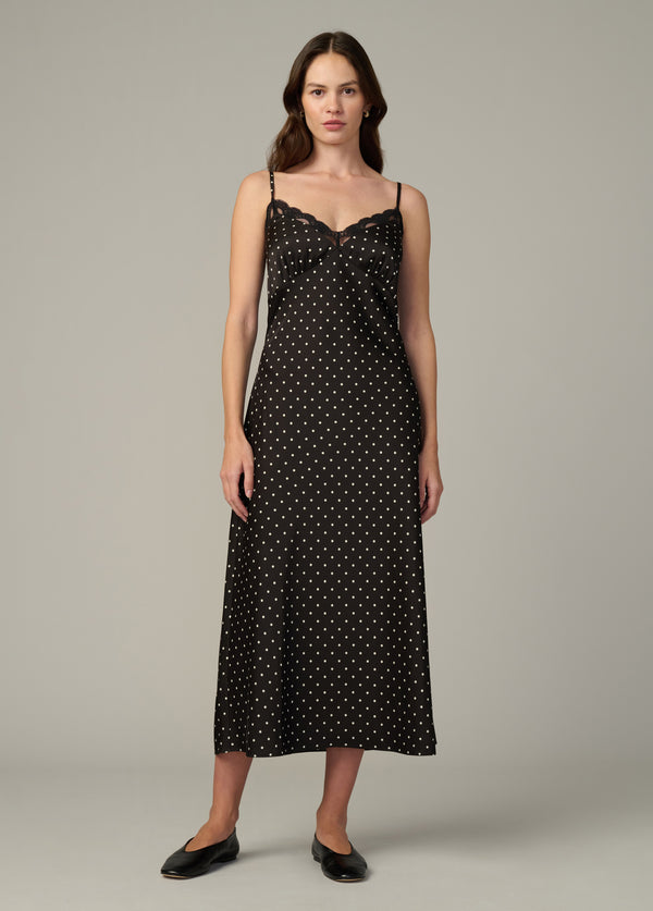Joe's Jeans The Ines Slip Dress Women's Dress Black Polka Dot : LG Joe's Jeans The Ines Slip Dress Women's Dress Black Polka Dot : LG