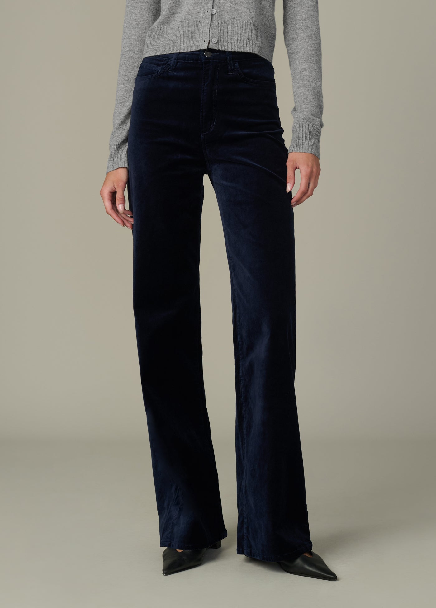 The Mia Velveteen Pants | High Rise Wide Leg Maritime Blue – Joe's