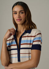 OATMEAL AZURE MULTI STRIPE