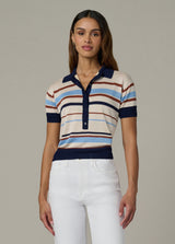 OATMEAL AZURE MULTI STRIPE