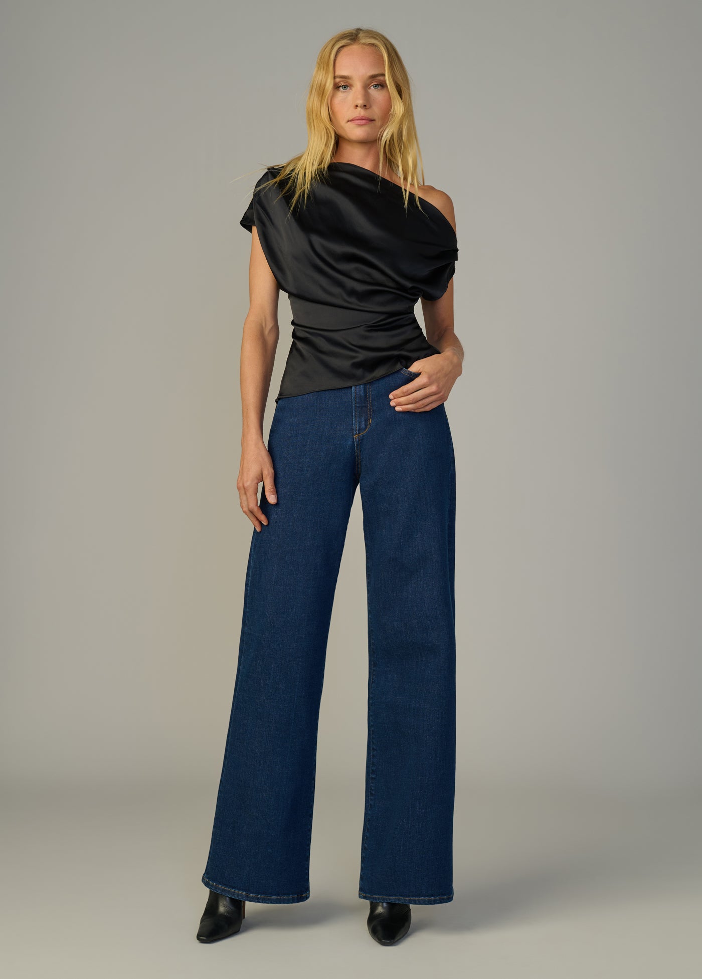 Mia Wide-Leg High-Rise Jeans | Dark Indigo Apropos Wash – Joe's® Jeans