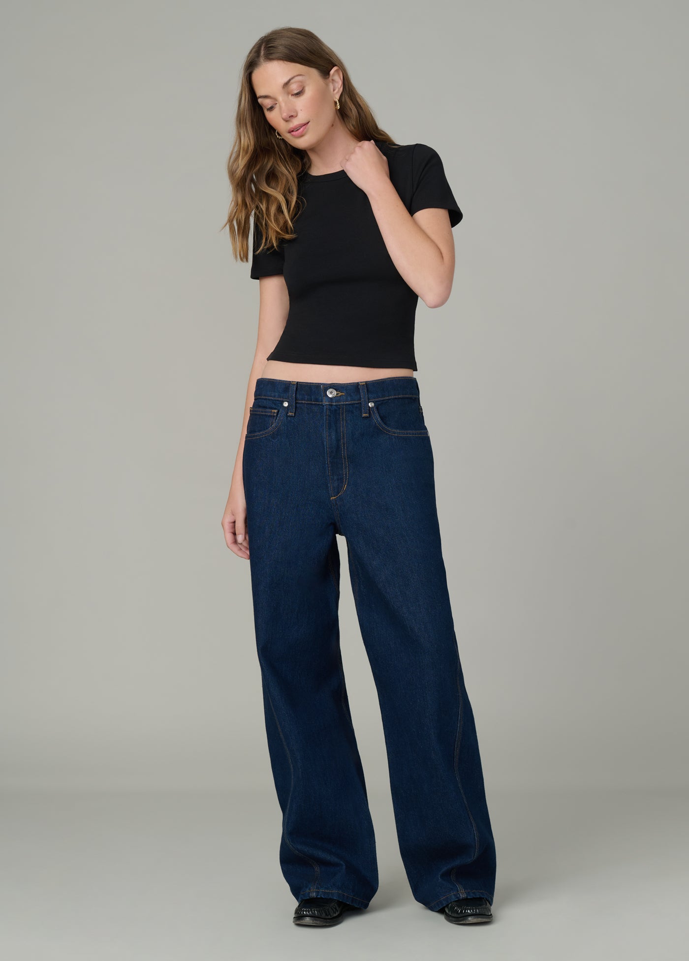 【直営・関税送料込】Jolene wed leg jeans Jolene Wide Leg Jeans - Peace - Petal & Pup USA