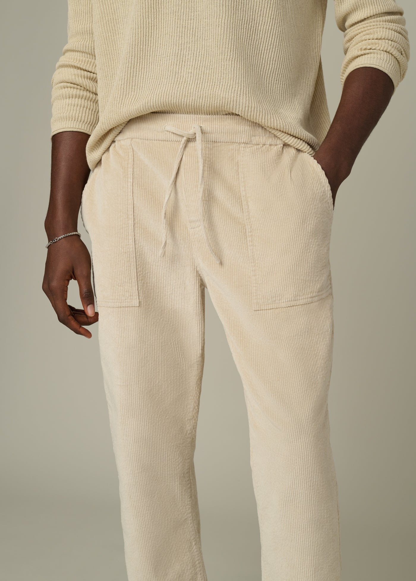 新品■JJJJound Corduroy Pant Relaxed 31 Corduroy Fatigue Trousers | Winter Sand Relaxed-Fit Pull-On Pants