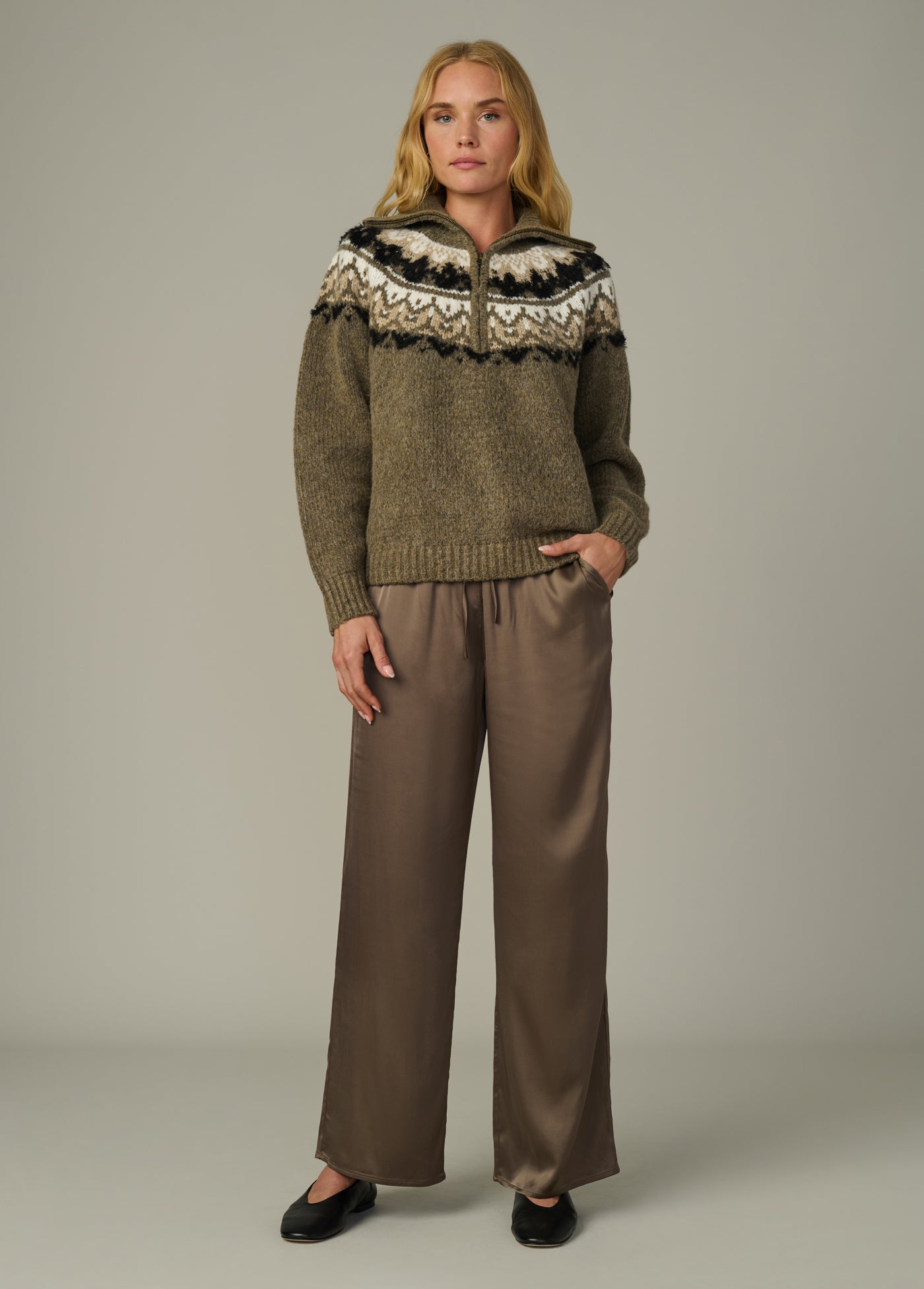 The Mina Satin Wide-Leg Pants | Portobello Relaxed Luxe Fit