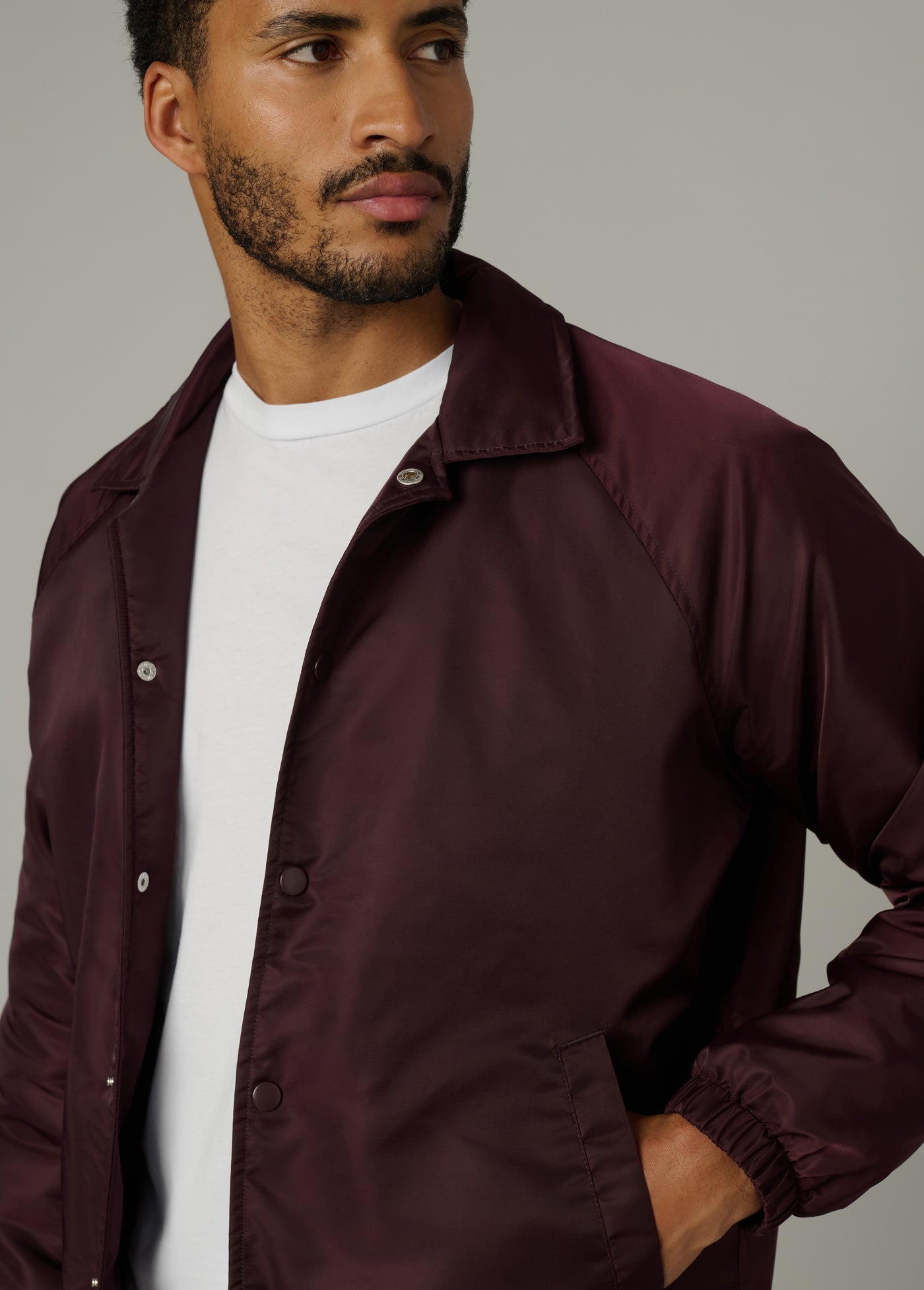Joe's Jeans Men's Satine Coach Jacket - Wine Joe's Jeans Men's Satine Coach Jacket - Wine