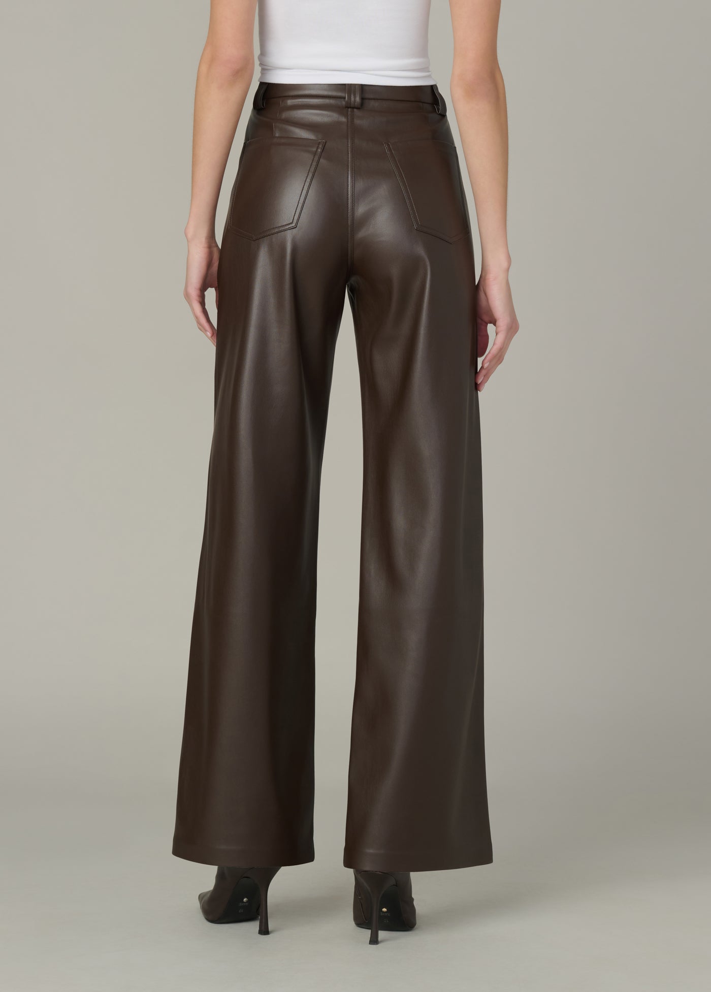 Mia Vegan Leather Trouser Dark Chocolate | women's Bottoms – Joe's