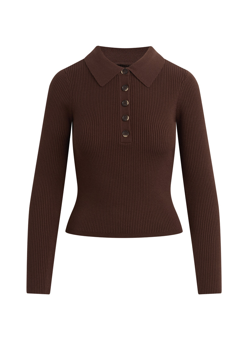 The Lisa Polo Sweater | Women's Sweaters | Chocolate – Joe's® Jeans