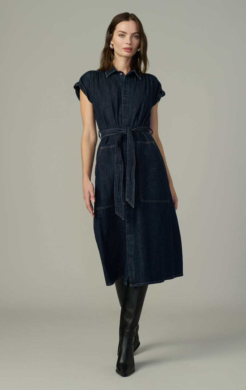 パーティードレス Doralie Blue Denim Shirt Dress Belted Tiered Denim Shirtdress | Ralph Lauren