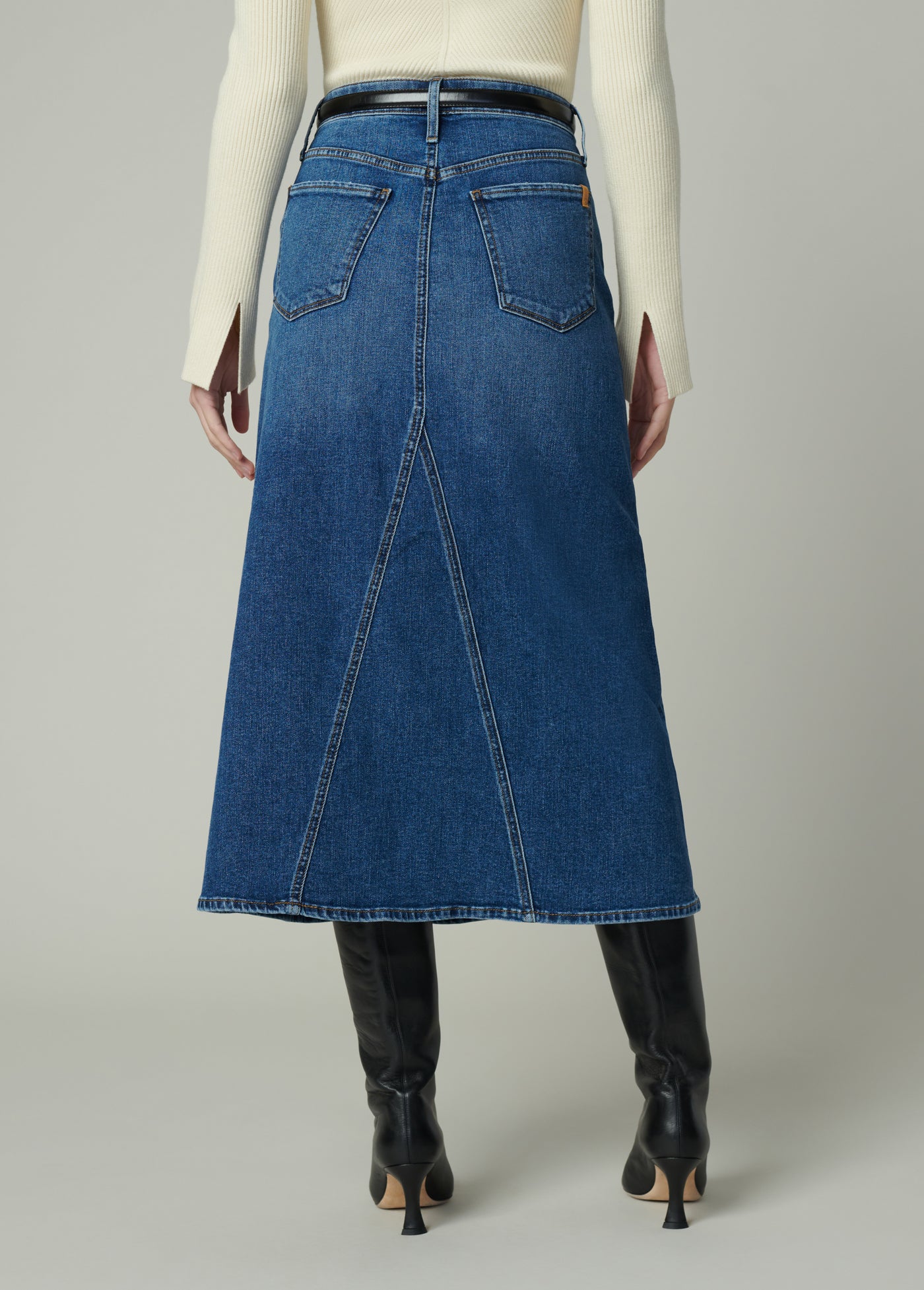 スカート HTH denim boa skirt Ssize BoomBoomJeans | Bad Habits - Denim & Leather Midi Skirt