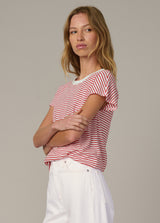 CHERRY RED WHITE STRIPE