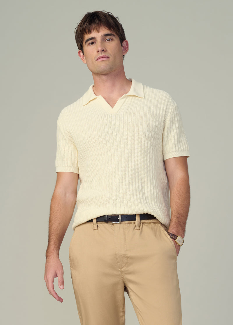 sweater and dress pants Textured Sweater Polo