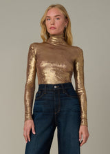 The Tony Long Sleeve Top in Bronze Brown – comfortable and chic women's tops for everyday wear.