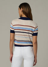 OATMEAL AZURE MULTI STRIPE