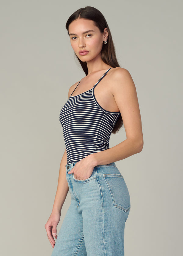 WHITE/NAVY STRIPE