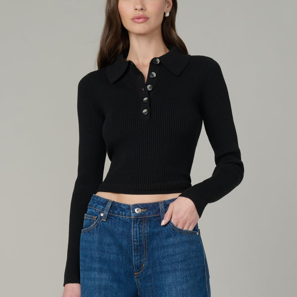 The Lisa Polo Sweater | Black Sweaters for Women – Joe's® Jeans