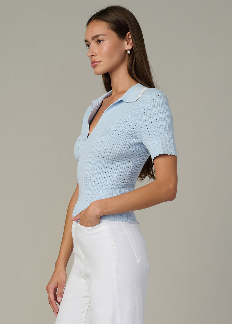 The Jess Pointelle Polo Shirt | Women's Tops – Joe's® Jeans