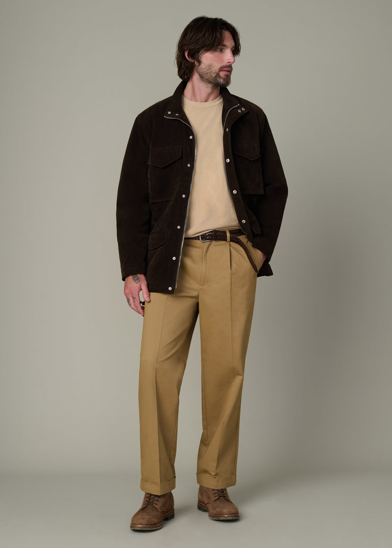 Wide Leg Pleated Chino - British Khaki, Size 38, by Joe's Jeans Wide Leg Pleated Chino - British Khaki, Size 38, by Joe's Jeans