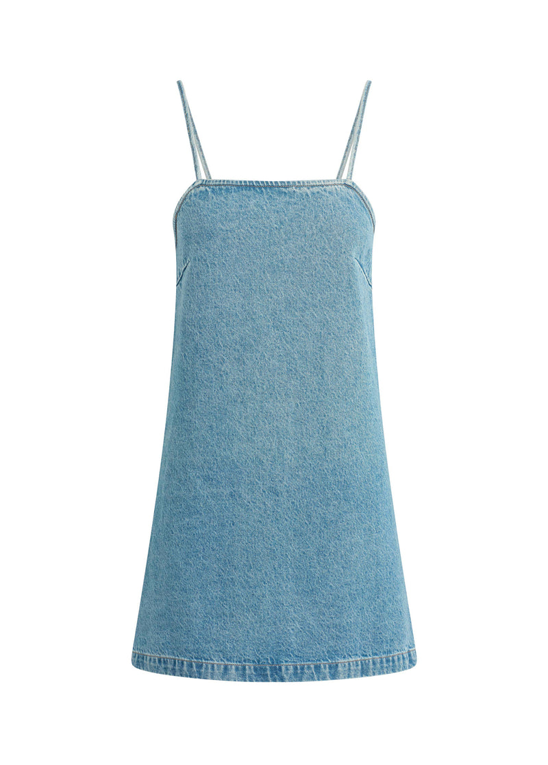re/done seamed denim shift dress RE/DONE Seamed Shift Dress