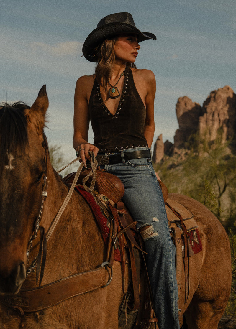 WeWoreWhat x Joe's Jeans | The Rodeo Suede Halter | Women's Tank