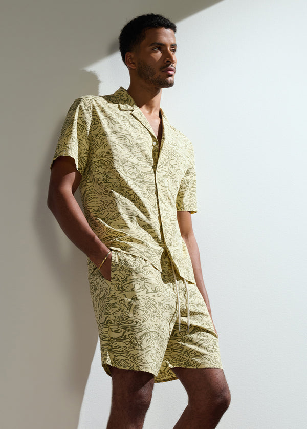 CAMP COLLAR PRINTED SHIRT
