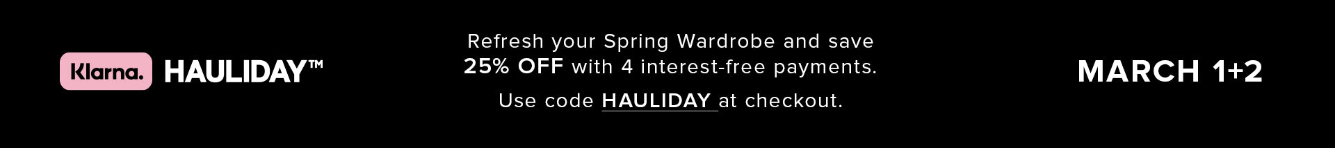 KLARNA HAULIDAY's Collection Banner Image