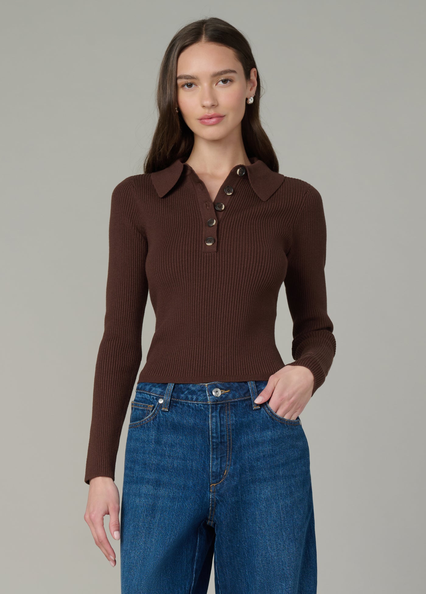The Lisa Polo Sweater | Women's Sweaters | Chocolate – Joe's® Jeans