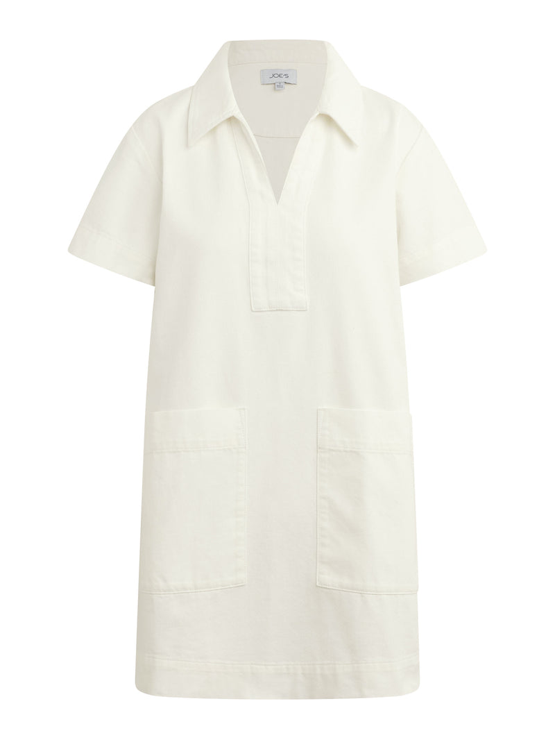 white denim dress short sleeve Short Ella Denim Dress