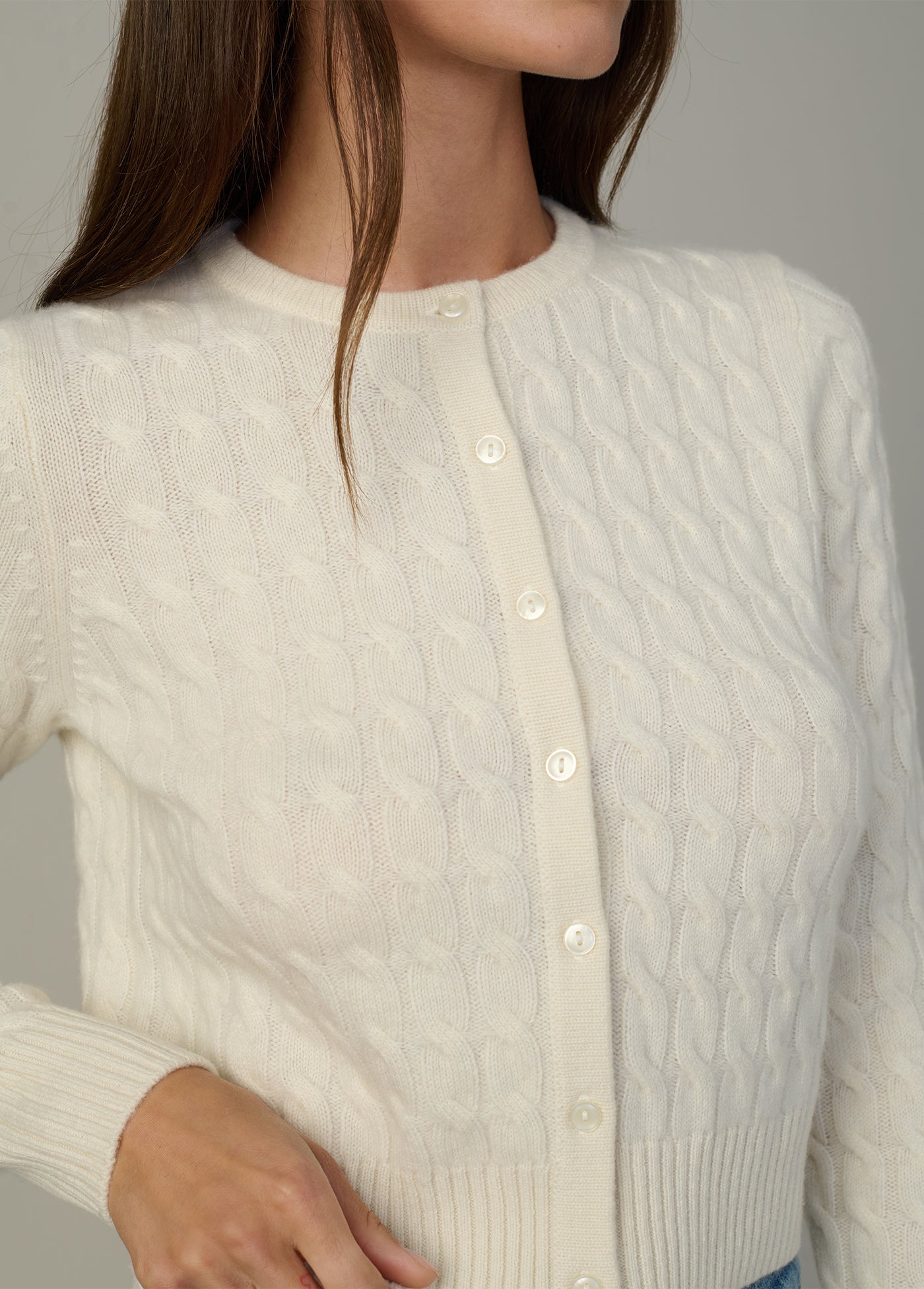 The Cable Dani Cashmere Cardigan | Luxe Cable Knit Layering