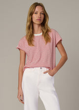 CHERRY RED WHITE STRIPE