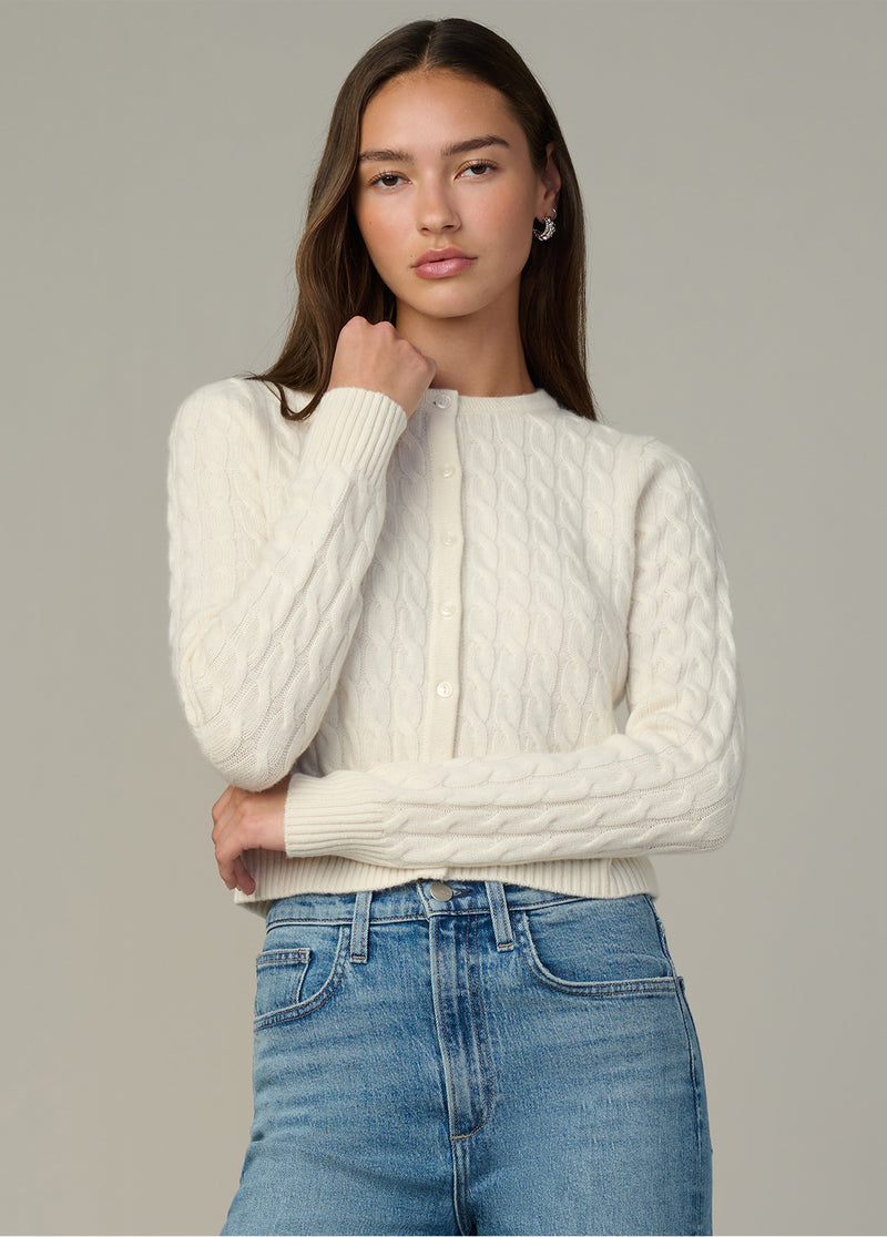 The Cable Dani Cashmere Cardigan | Luxe Cable Knit Layering