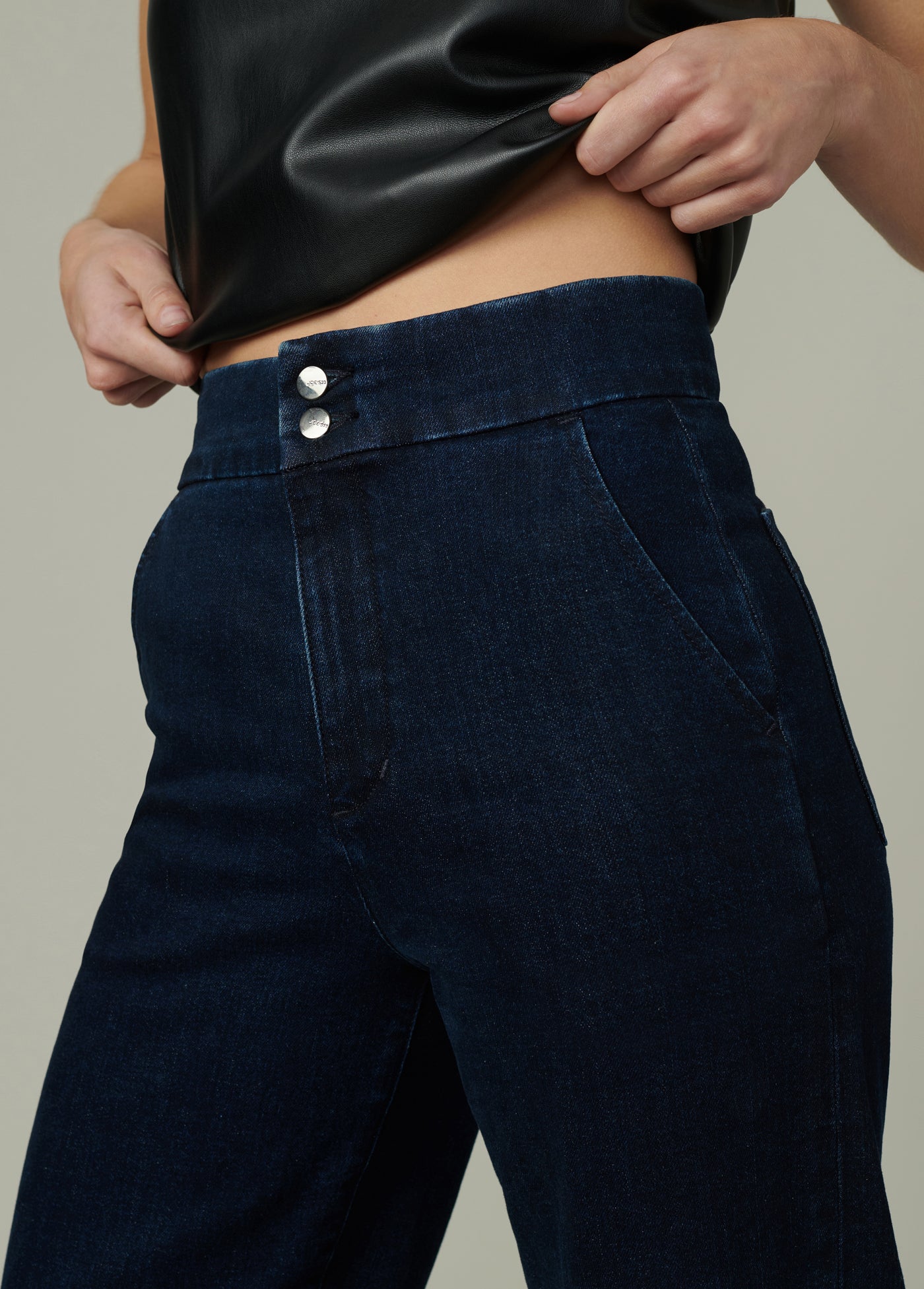 【BAON】Mason Snap Button Washed Wide Denim Pants Victoria Seven: women's winter denim pants | Mason's | Mason's
