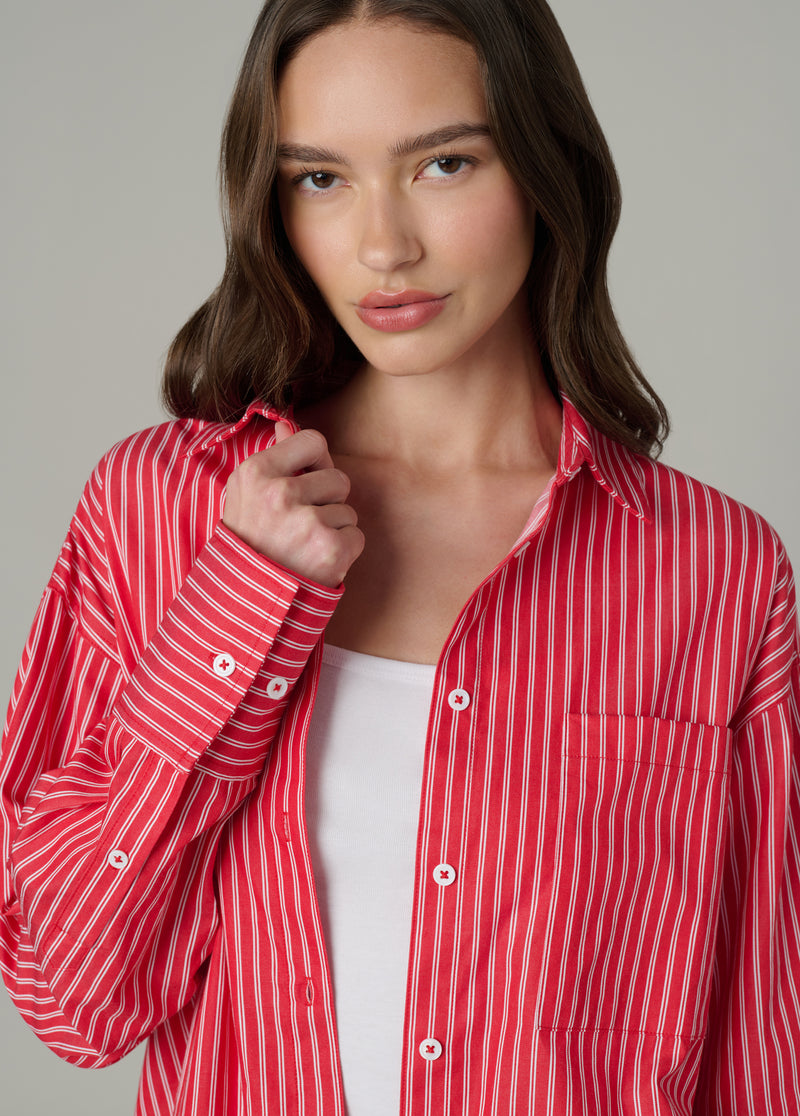 CHERRY RED WHITE STRIPE