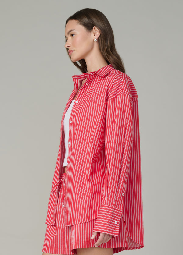 CHERRY RED WHITE STRIPE