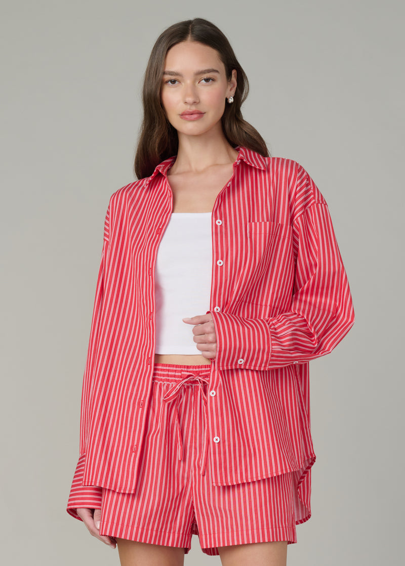 CHERRY RED WHITE STRIPE