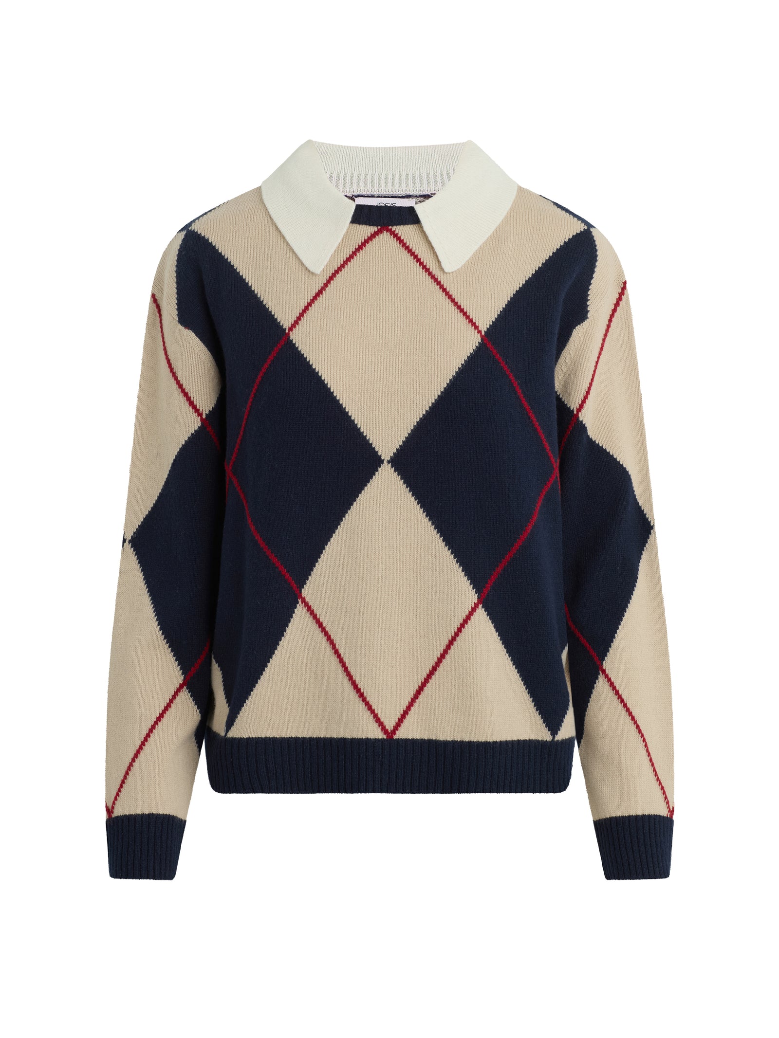 Jude Collared Sweater Navy Multi Argyle | women's Knit Sweaters