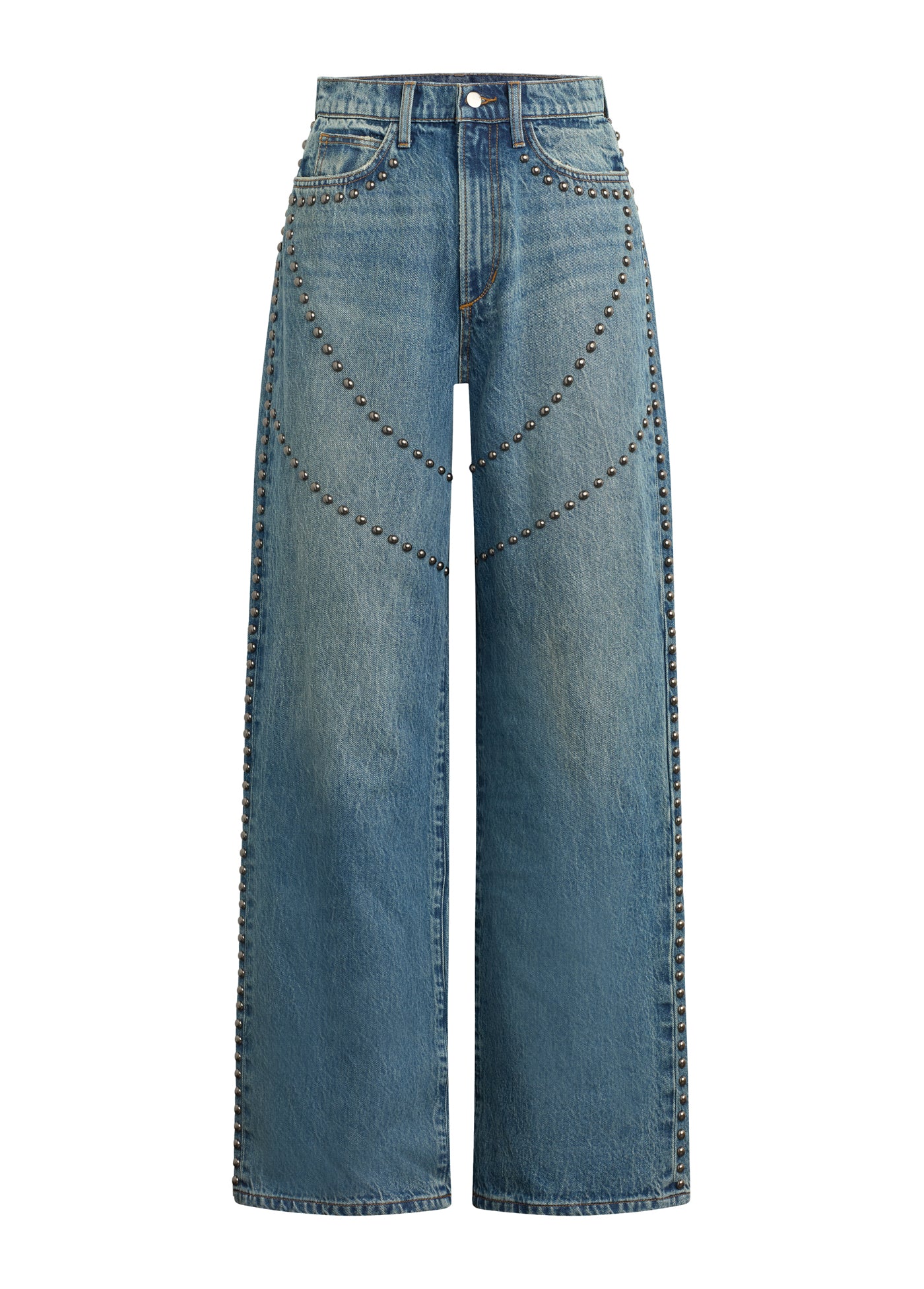 The Harlowe Studded Jeans | High Rise Wide Leg Denim Mellow