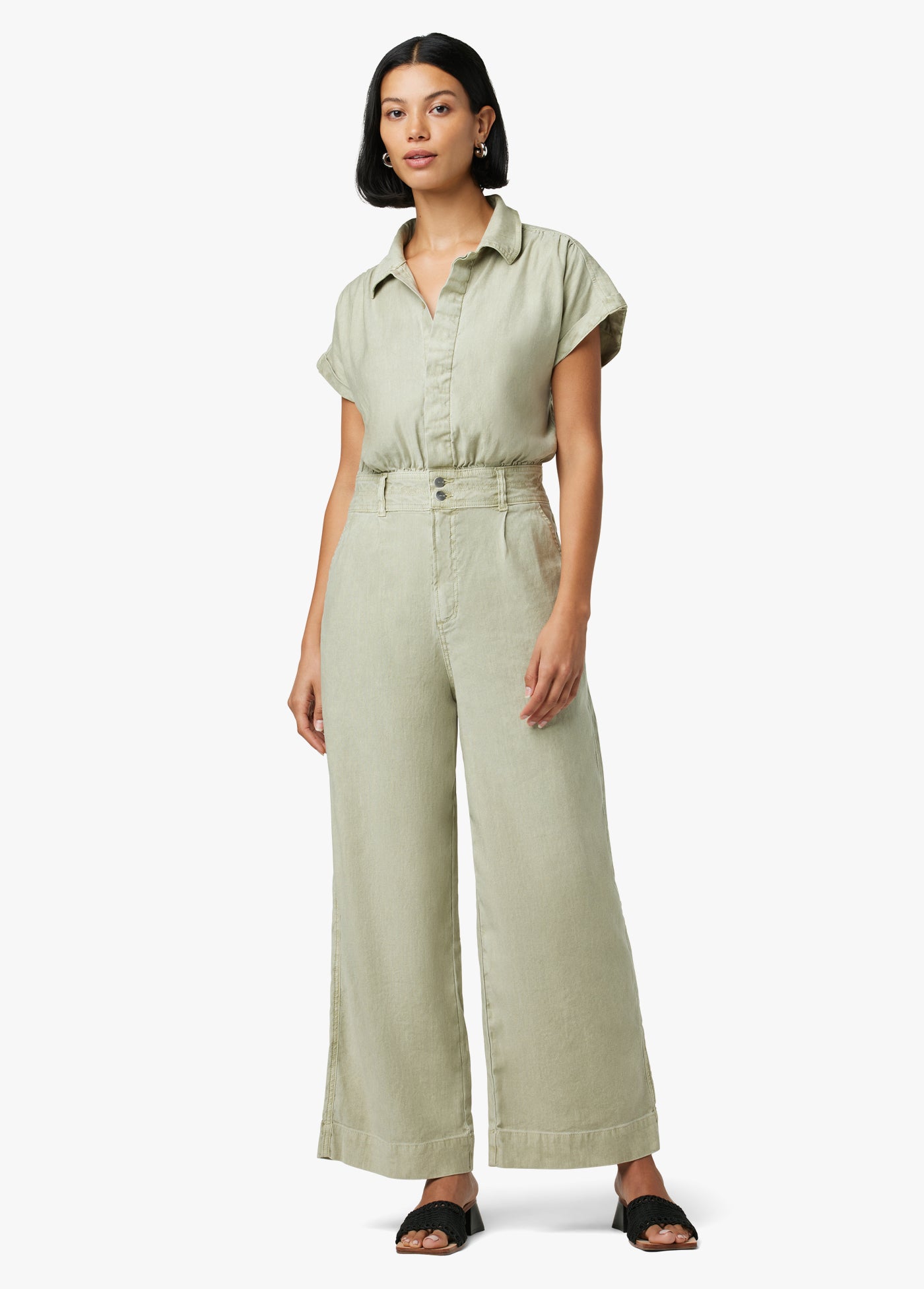 YINDIGO AM LINEN BELTED JUMPSUIT リネン　麻　8 Zara LINEN BELTED LONG JUMPSUIT | Square One