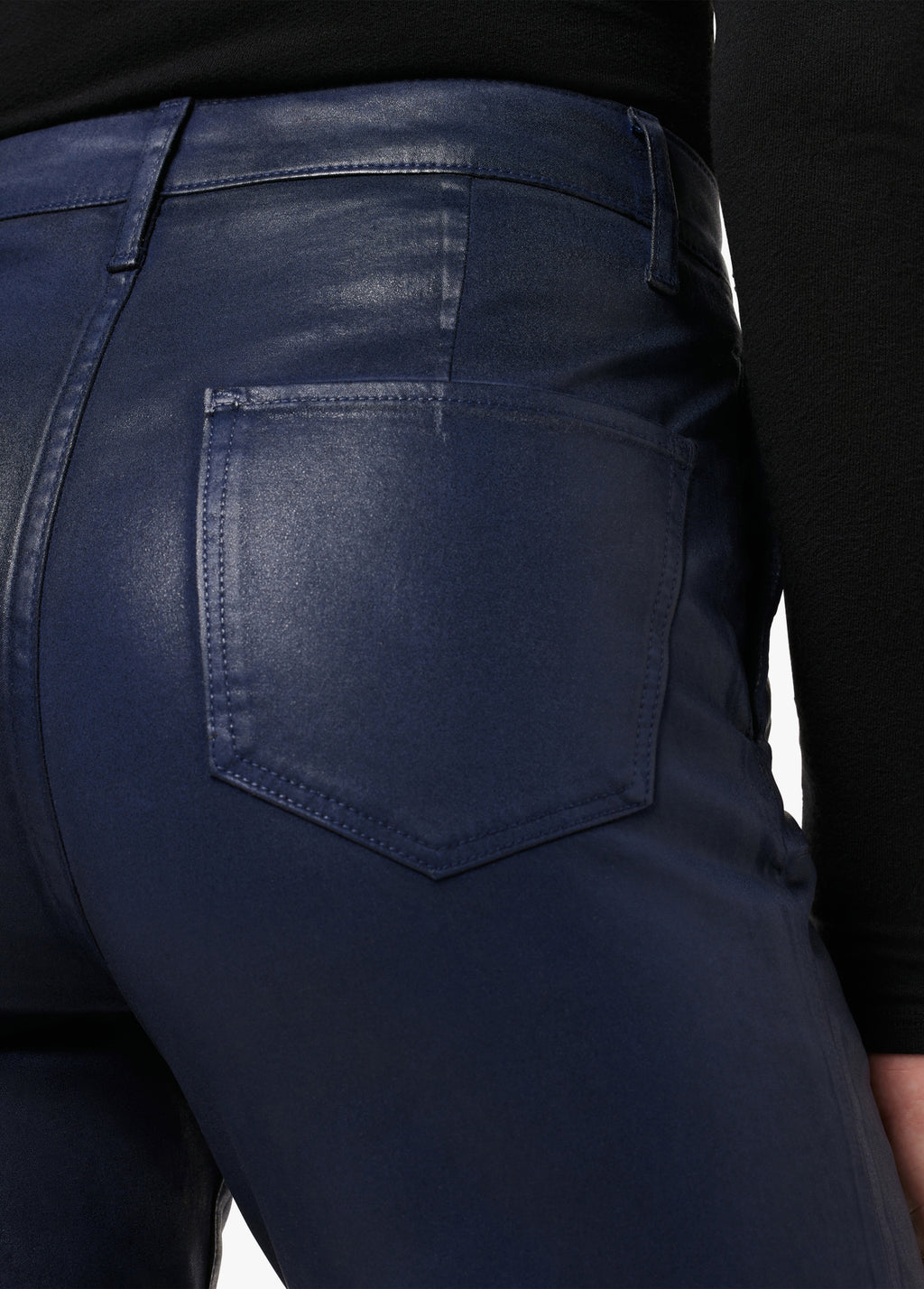 Navy blue coated jeans on sale